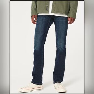 Hollister Men's Classic Dark Wash Button Fly Blue Jeans 28 X 30. school